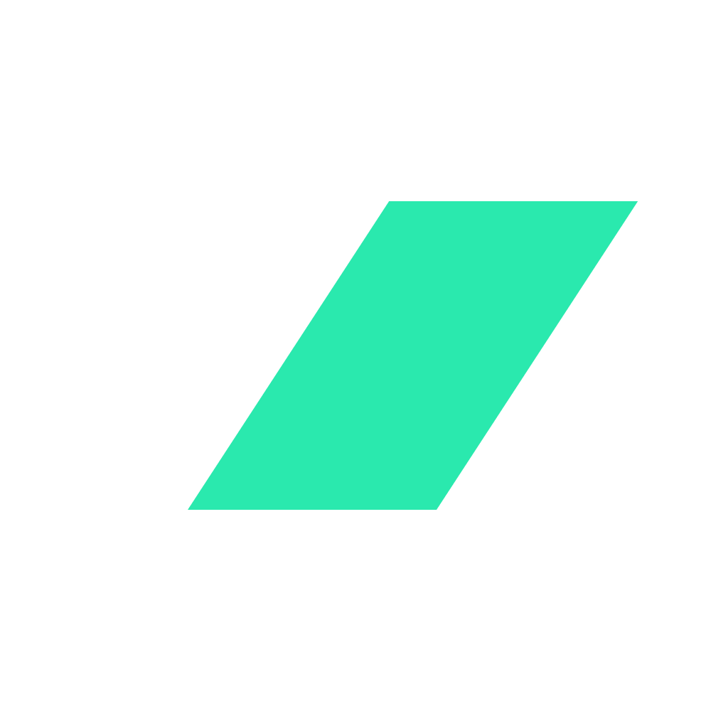 A green skewed rectangle